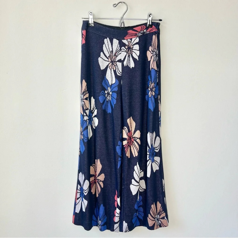 Pinko Knit Soft Cozy Flowy Floral Hippie Pants